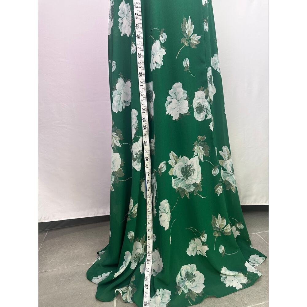 NWOT Lulus Classic Love Green Floral Tie Back Open Back Maxi Dress Size Small - Picture 11 of 13